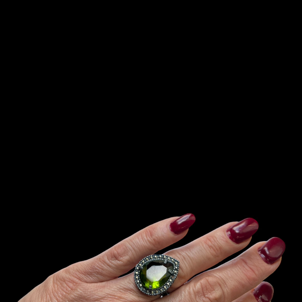 Anillo Drop Pav Verde - Regina Castillo Alta Joyería