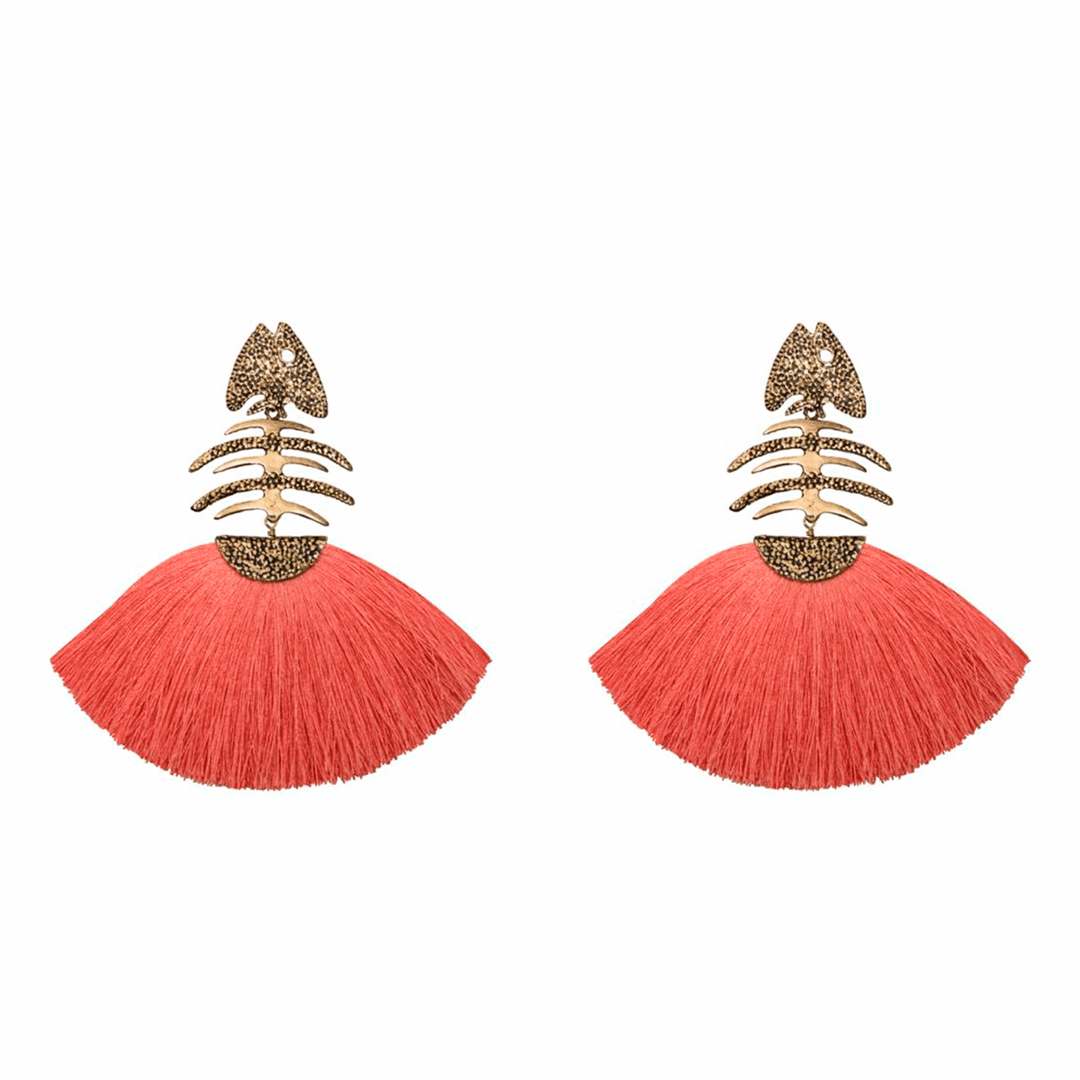 Arete Bugs Esqueleto Pez Aretes con Drop (No desmontable) de Joyería Regina Castillo