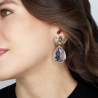 Arete bugs abeja azul bebé Aretes con Drop (No desmontable) de Joyería Regina Castillo