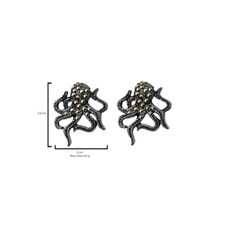 Arete Pulpo Kraken personalizable Arete Base de Joyería Regina Castillo
