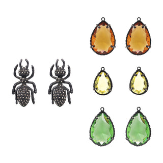 COMBO HORMIGA ATTA PAV CON DROP CLÁSICO VERDE, AMARILLO Y ÁMBAR Arete + Drop de Joyería Regina Castillo