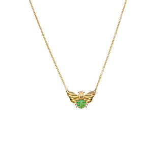 Collar Abeja Oro con esmeraldas