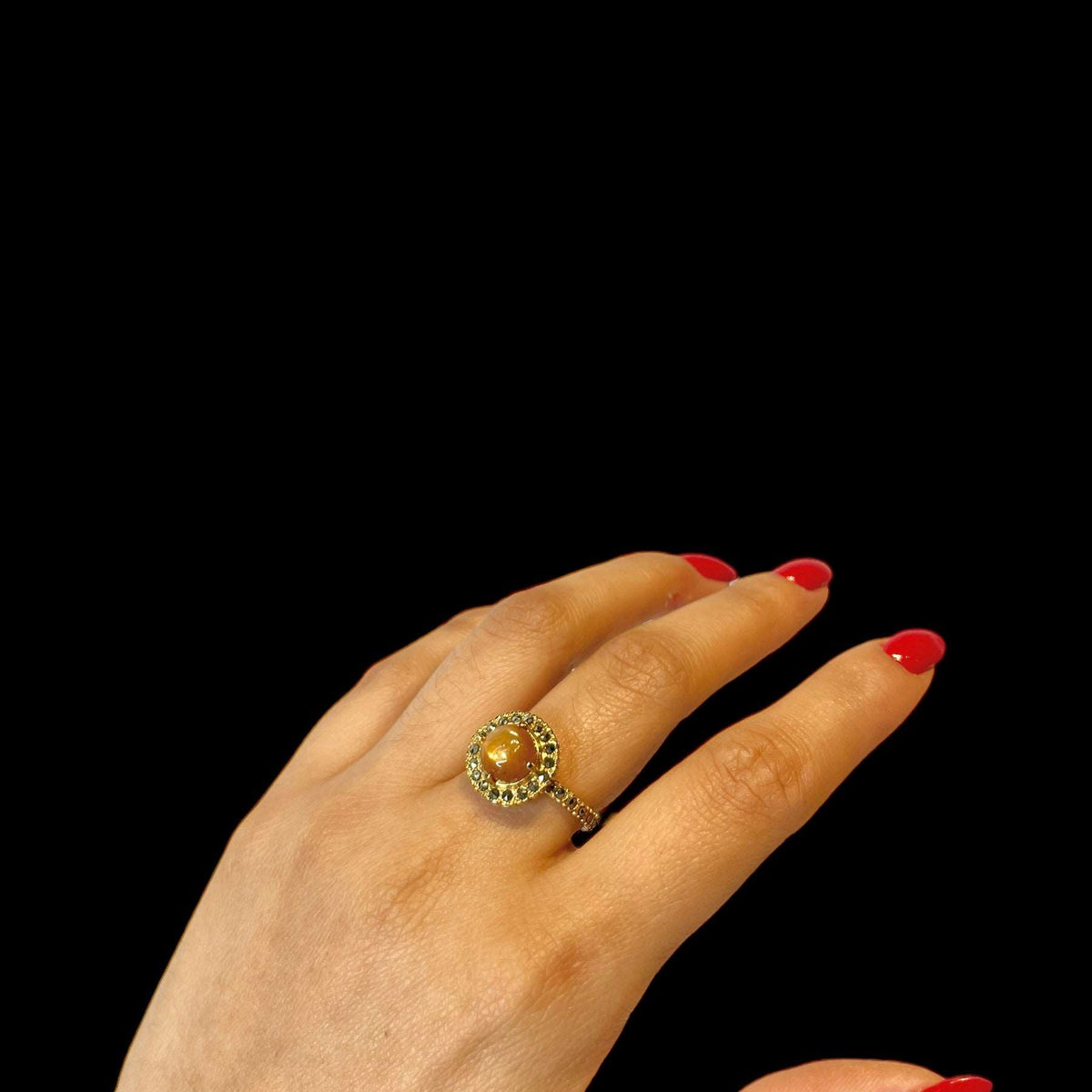 Anillo Corona Ámbar Gold Anillos de Joyería Regina Castillo