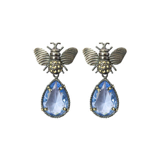 Arete Abeja I + Drop Clásico II Arete + Drop de Joyería Regina Castillo