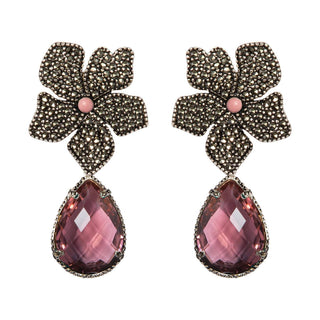 Arete Flor Catha Clasic con Drop Clásico I Arete + Drop de Joyería Regina Castillo