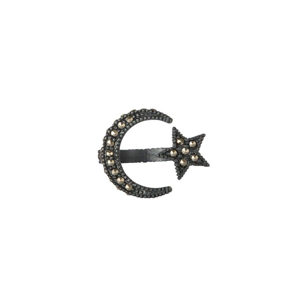 Anillo Acrux de plata con patina grisáceo Anillos de Joyería Regina Castillo
