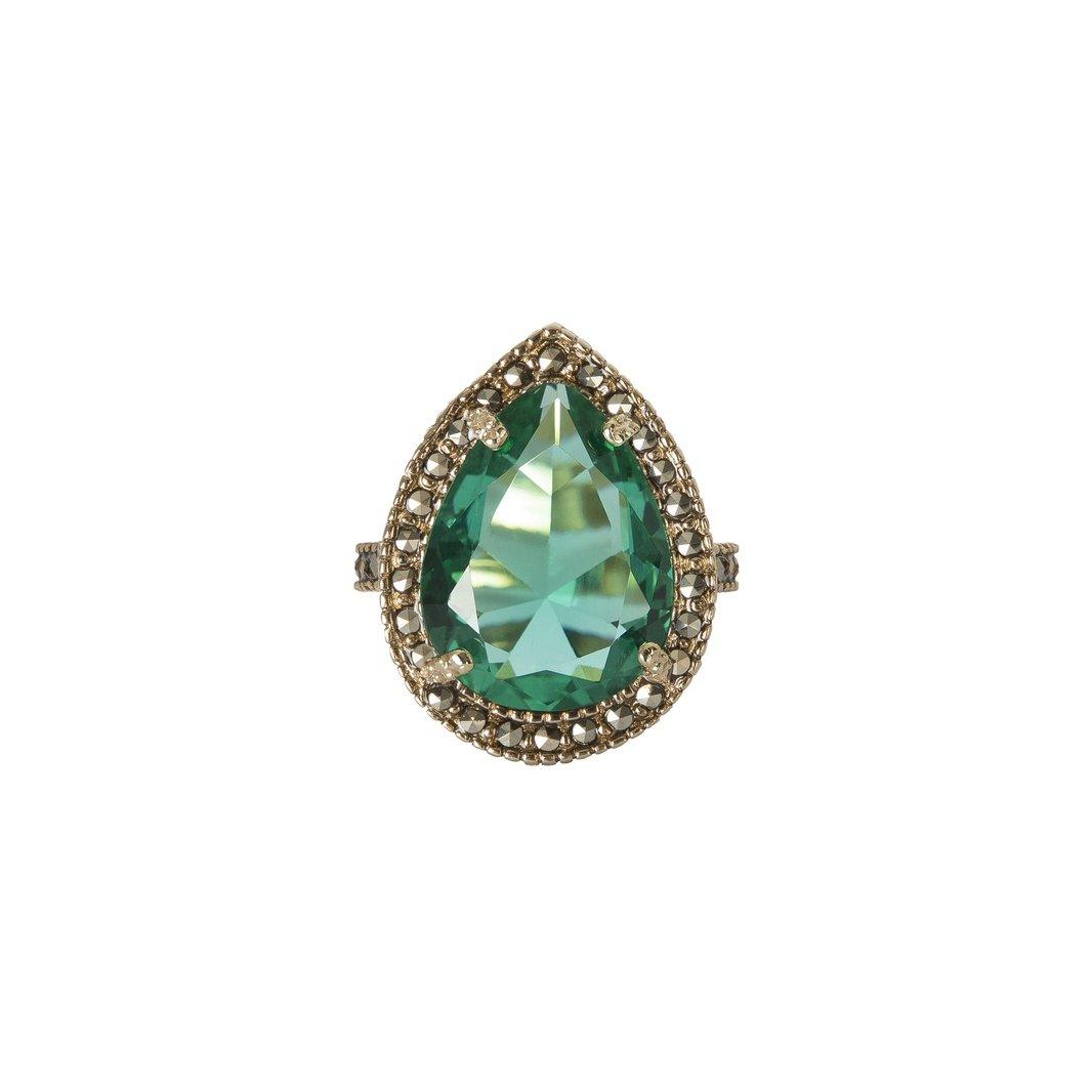 Anillo Jan II de plata verde Anillos de Joyería Regina Castillo