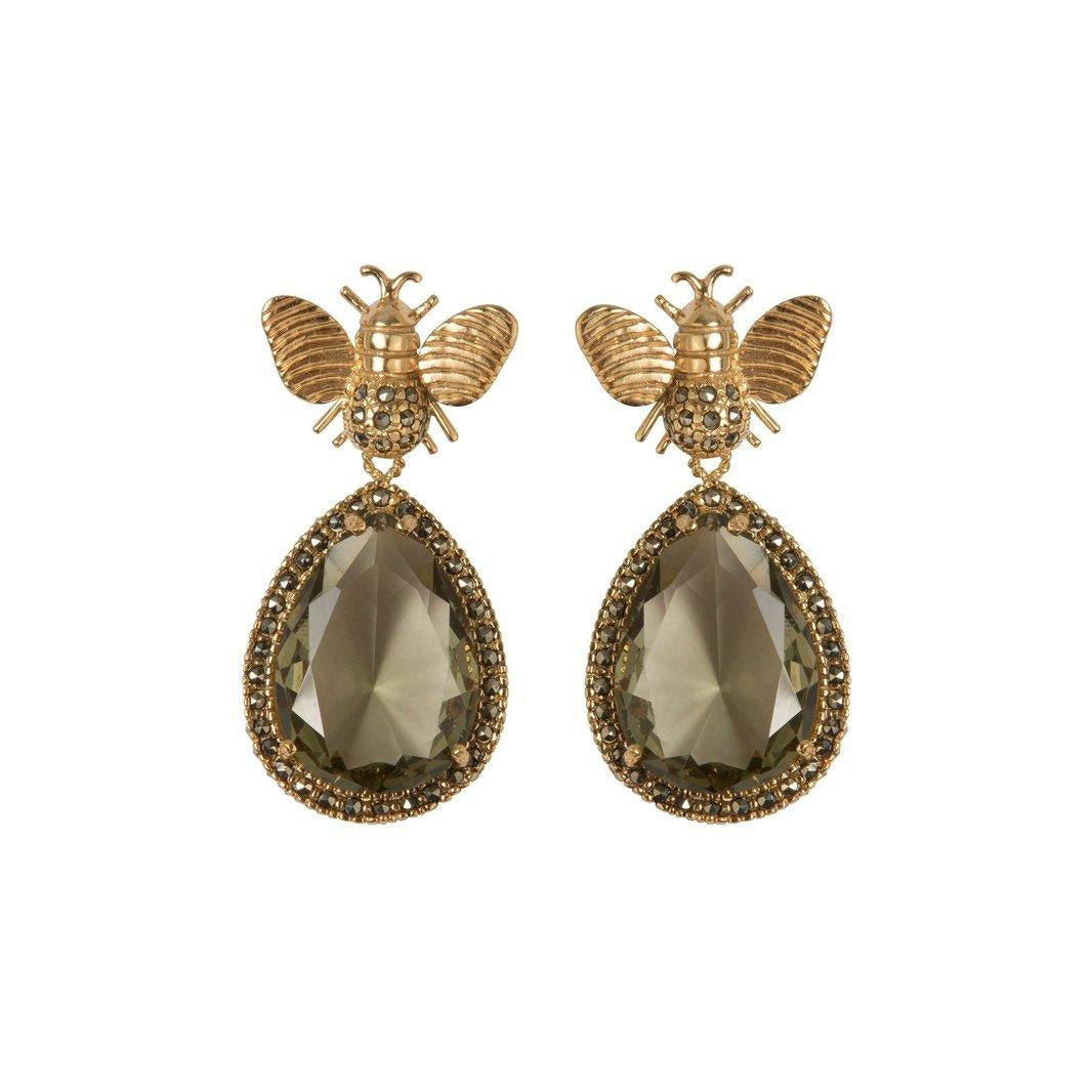 Arete Abeja I + Drop Jan jumbo de plata desmontables Arete + Drop de Joyería Regina Castillo