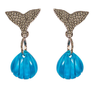 Arete Ballena + Drop Concha Vintage Arete + Drop de Joyería Regina Castillo