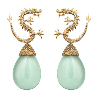 Arete Dragón + Drop Hatty XG Arete + Drop de Joyería Regina Castillo