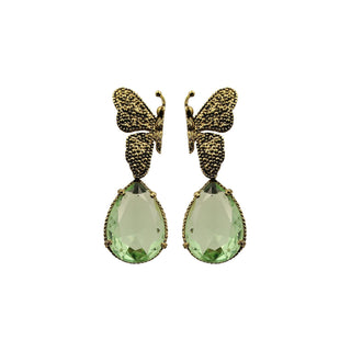 Arete bugs mariposa limón Aretes con Drop (No desmontable) de Joyería Regina Castillo