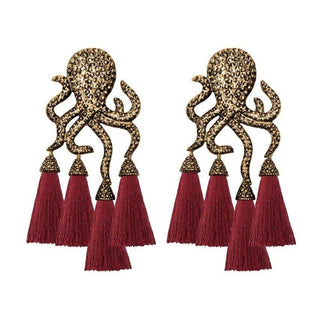 Arete bugs pulpo Aretes con Drop (No desmontable) de Joyería Regina Castillo