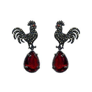 Arete gallo claudio + Drop clásico de plata desmontable Arete + Drop de Joyería Regina Castillo