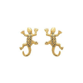 Arete lagartija salamandra de plata personalizable Arete Base de Joyería Regina Castillo