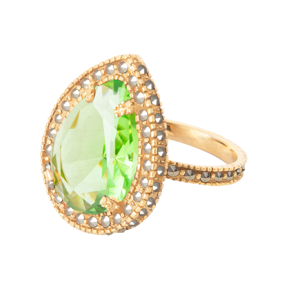 Anillo Jan II de Plata (Verde Limón) Anillos de Joyería Regina Castillo