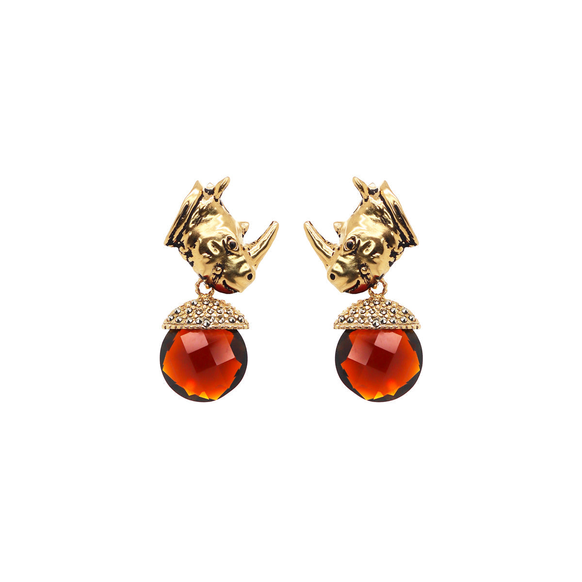 COMBO ARETE RINO CON DROP OVAL ROJO, HATTY Y FUT GOLD Arete + Drop de Joyería Regina Castillo