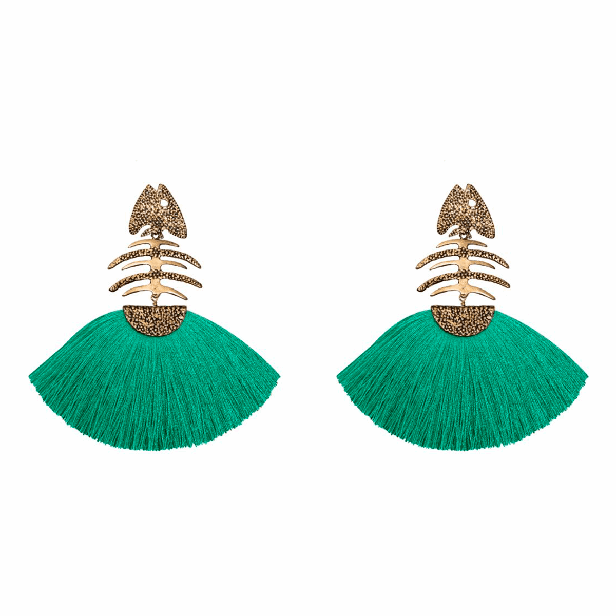Arete Bugs Esqueleto Pez Aretes con Drop (No desmontable) de Joyería Regina Castillo