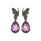 Arete mariposa Katie + Drop complex lila Arete + Drop de Joyería Regina Castillo