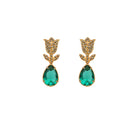 COMBO Tulip Gold con Drop Lightrose Grande, Drop Square Blue, Drop Pir Green (LIMITED) Arete + Drop de Joyería Regina Castillo