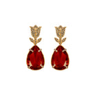 COMBO Tulip Gold Drop Square Purple, Drop Hatty Green y Drop Clasic Red (LIMITED) Arete + Drop de Joyería Regina Castillo