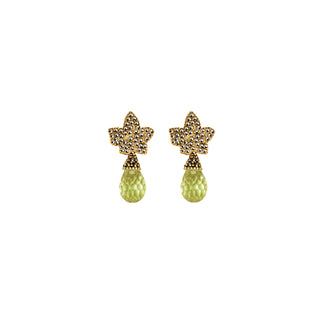 COMBO Hoja Gold Drop Clásico azul, Drop mini square y Drop briolette (LIMITED) Arete + Drop de Joyería Regina Castillo