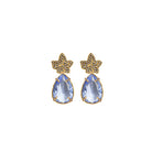 COMBO Hoja Gold Drop Clásico azul, Drop mini square y Drop briolette (LIMITED) Arete + Drop de Joyería Regina Castillo