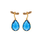 COMBO Arete Libélula Con Drop Granate, Azul y Verde Limón (LIMITED) Arete + Drop de Joyería Regina Castillo