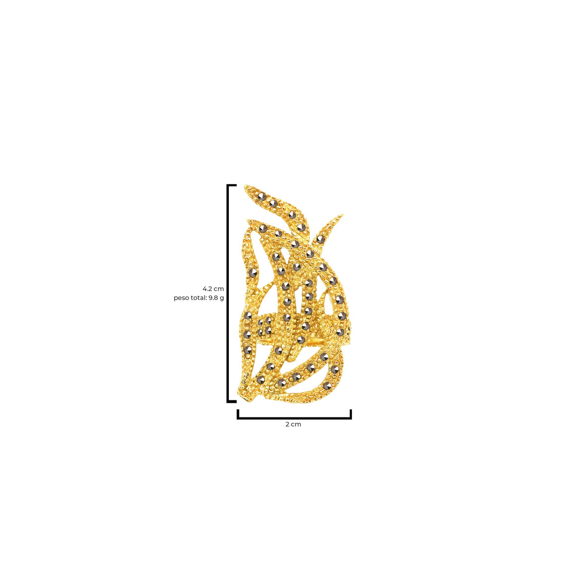 Anillo Algue con baño de oro Anillos de Joyería Regina Castillo