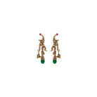 COMBO CHANGO CON DROP ABANICO, BAGUETTE. AGATA AZUL Y BRIOLETTE GOLD Arete + Drop de Joyería Regina Castillo