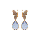 ARETE MARIPOSA KATIE + DROP GDE GOLD Aretes con Drop (No desmontable) de Joyería Regina Castillo