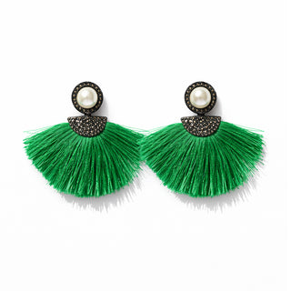 ARETES PICOLY ABANICO VERDE