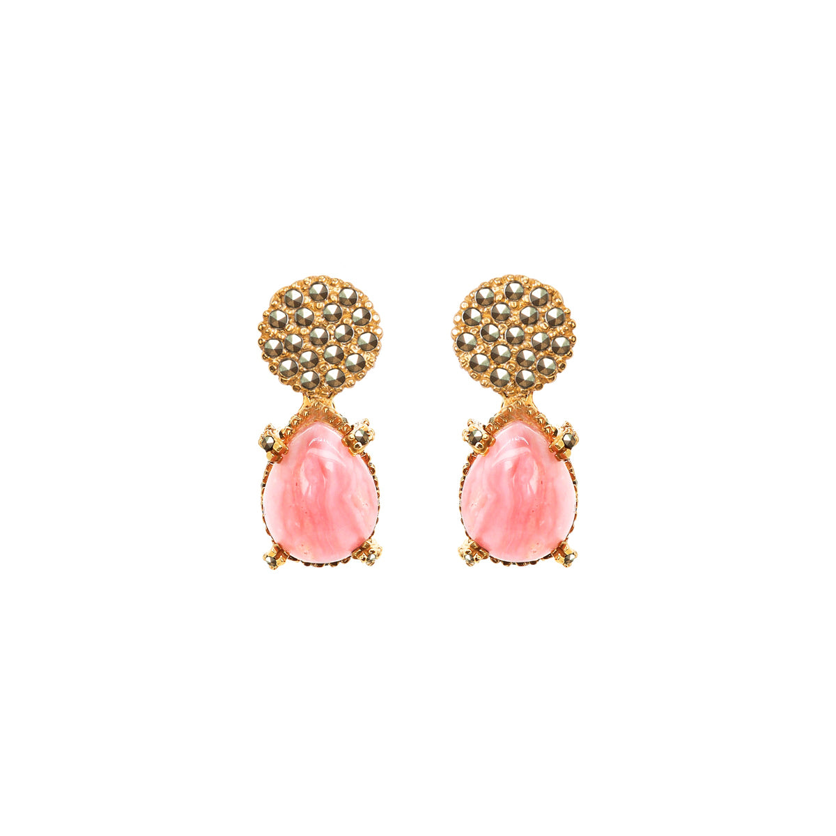 Arete Mini Lp Gold + Drop Opal Pink Mini Arete + Drop de Joyería Regina Castillo