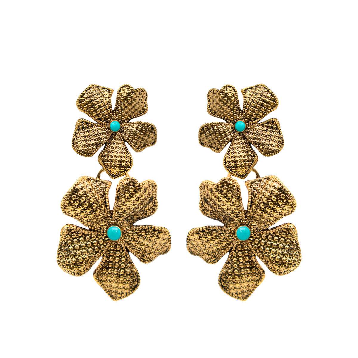 Arete Flores Bi Catha Vintage I Aretes con Drop (No desmontable) de Joyería Regina Castillo