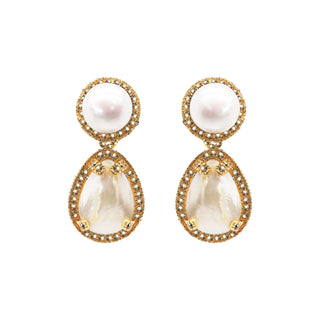 Aretes Picoly Gold + Drop Mop Jan Gold Arete + Drop de Joyería Regina Castillo