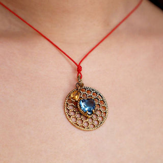 COLLAR CORAZÓN VINTAGE AZUL Collares de Joyería Regina Castillo