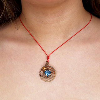 COLLAR CORAZÓN VINTAGE AZUL Collares de Joyería Regina Castillo