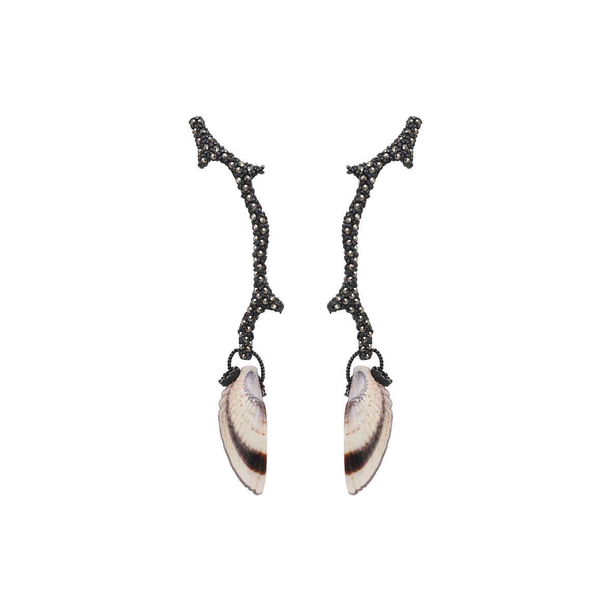 Aretes Cory Drop Concha Cellana Pav Arete + Drop de Joyería Regina Castillo