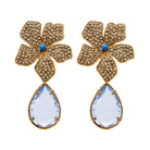 Aretes Flor Catha Drop Azul Arete + Drop de Joyería Regina Castillo