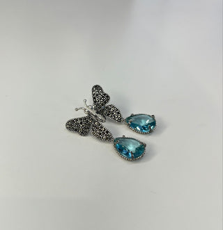 Boucle d'oreille papillon Katie + Classic II Blue Drop Tatiana