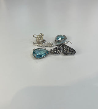 Boucle d'oreille papillon Katie + Classic II Blue Drop Tatiana