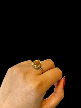 Anillo Corona Ámbar Gold Anillos de Joyería Regina Castillo