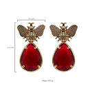 Arete bugs abeja rojo Aretes con Drop (No desmontable) de Joyería Regina Castillo