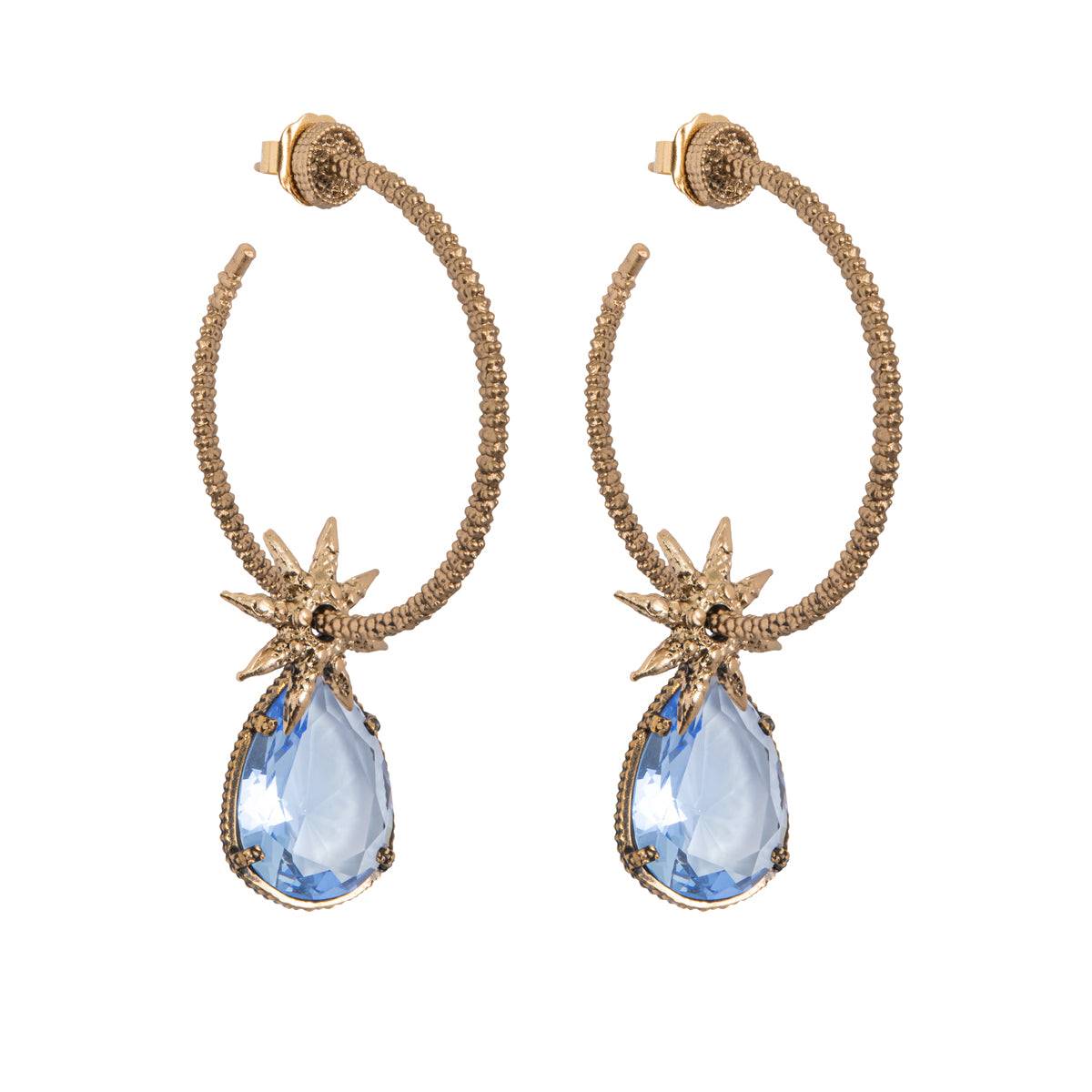 Arracada Bugs Polaris Azul Bebe Aretes con Drop (No desmontable) de Joyería Regina Castillo