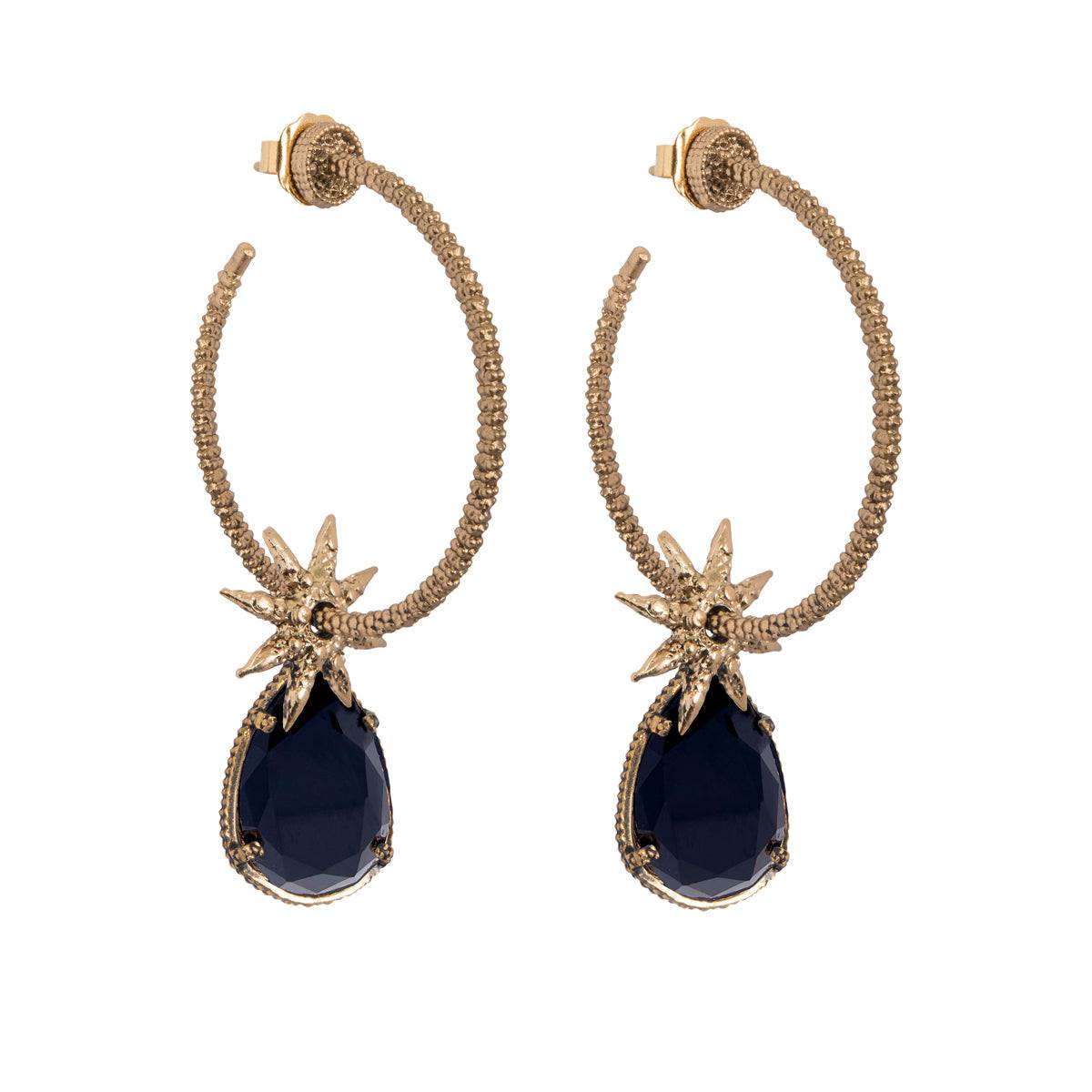 Arracada Bugs Polaris Negro Aretes con Drop (No desmontable) de Joyería Regina Castillo