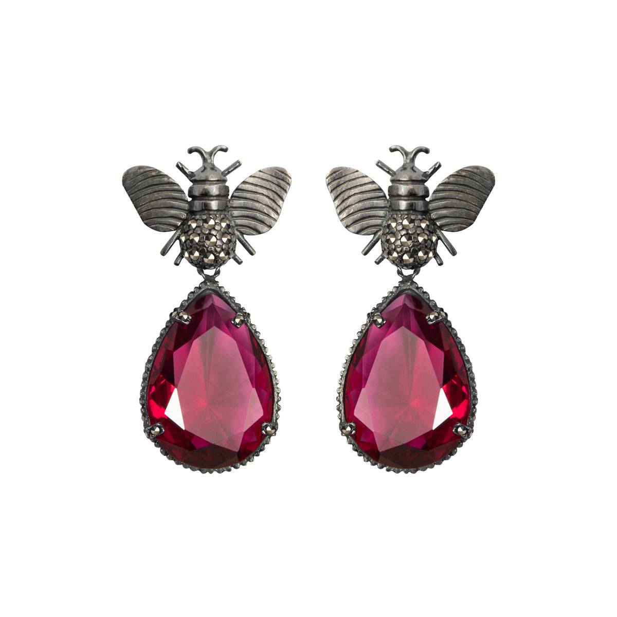 Arete Abeja + Drop Clásico Plata Desmontable Arete + Drop de Joyería Regina Castillo