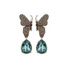 Arete Mariposa Katie + Drop Clásico II Azul Tatiana Arete + Drop de Joyería Regina Castillo