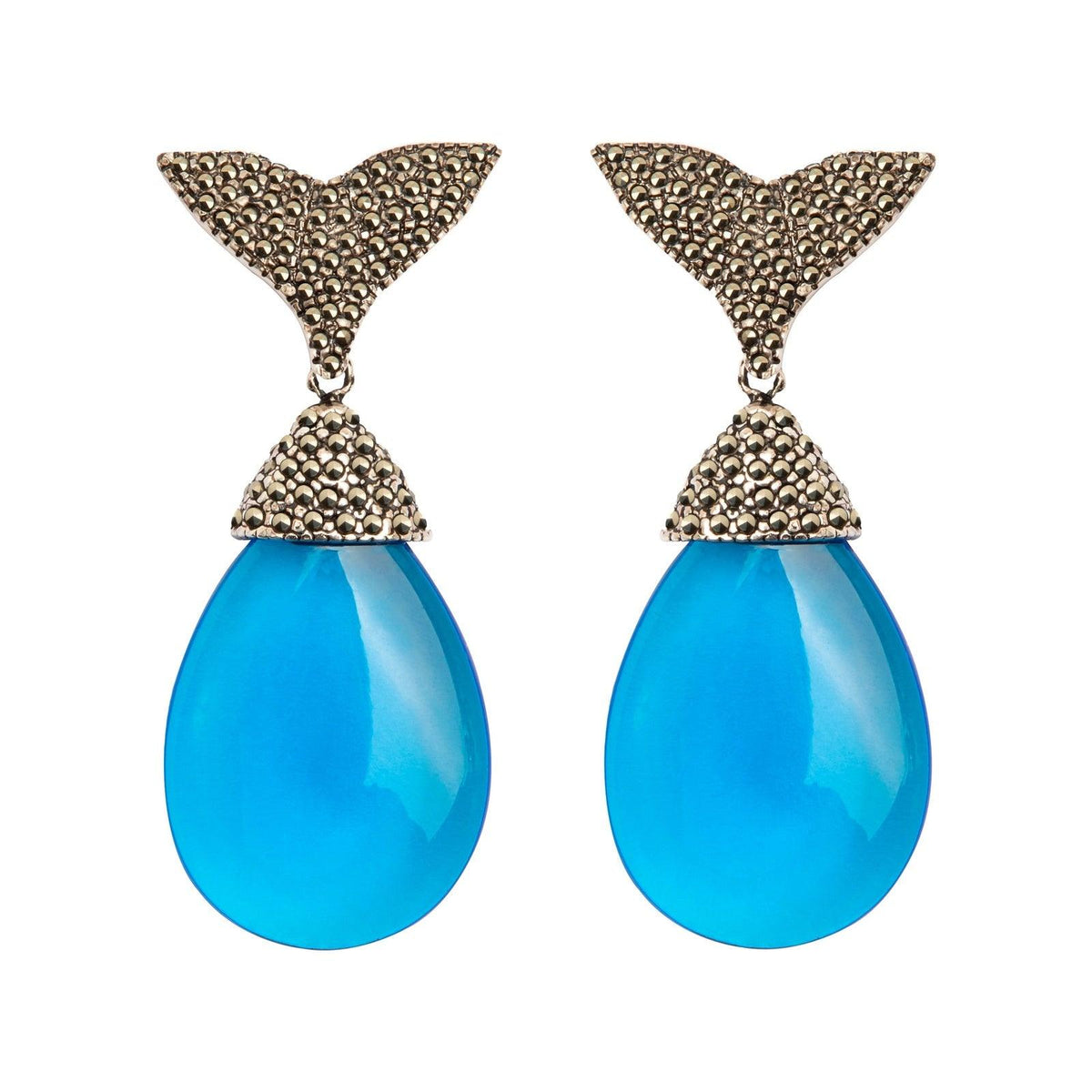 Arete Ballena + Drop Hatty XG Vintage Arete + Drop de Joyería Regina Castillo