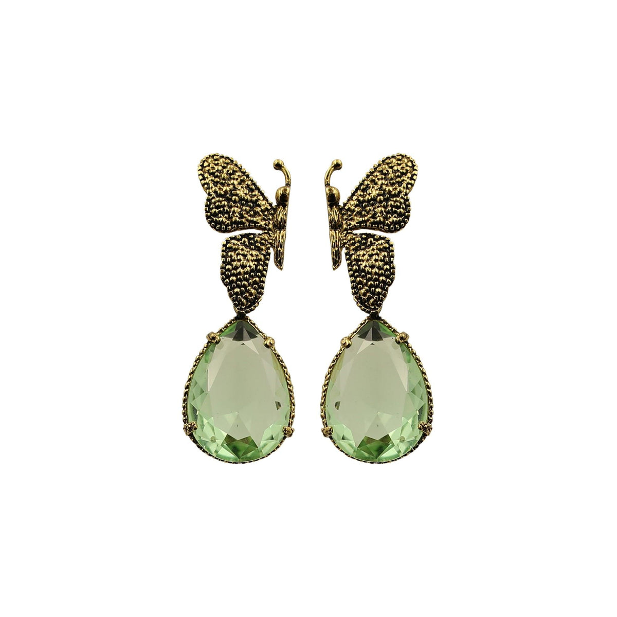 Arete bugs mariposa limón Aretes con Drop (No desmontable) de Joyería Regina Castillo