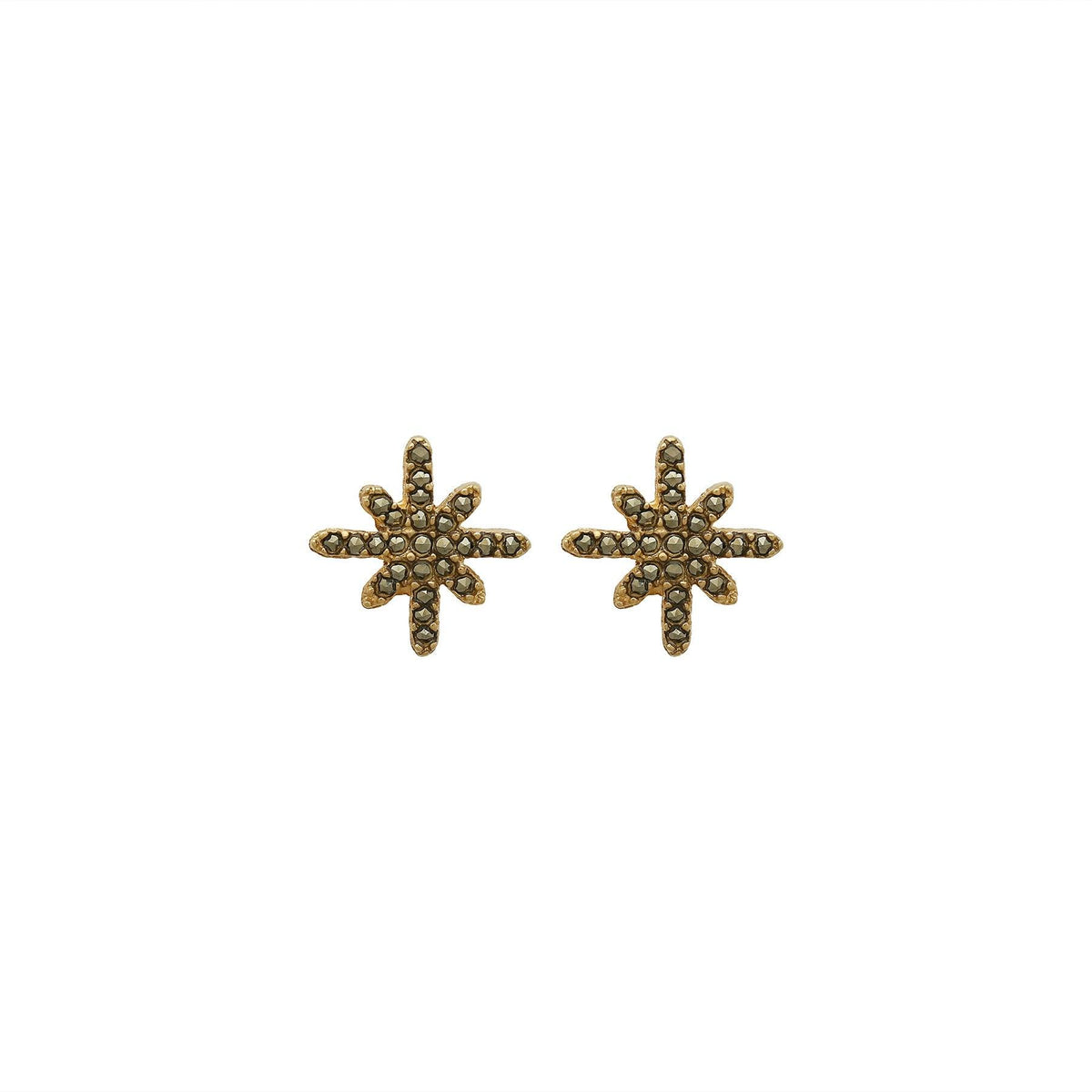 Arete estrella pia II de plata Arete Base de Joyería Regina Castillo