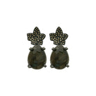 Arete flor maple + Drop labradorite desmontable Arete + Drop de Joyería Regina Castillo